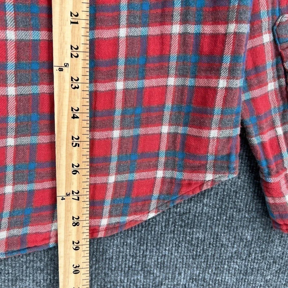 J Crew Mens Slim Double Weave Button Up Shirt Medium Plaid Gauze Long Sleeve